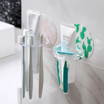 BathroomAccessories 1PC פלסטיק מחזיק מברשת שיניים, משחת שיניים אחסון מדף גילוח מברשת שיניים Dispenser אמבטיה גישה ארגונית