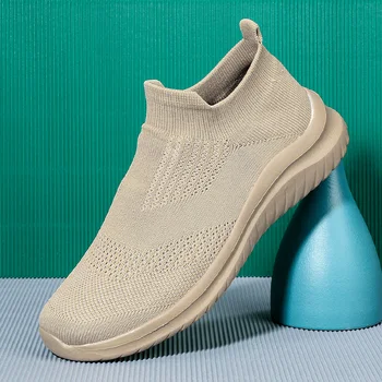 אישה מקרית של משקל נעלי ספורט רשת נוח גרביים נעלי נוחות גברים מזדמנים נעלי הליכה קלה נעלי ספורט Vulcanize