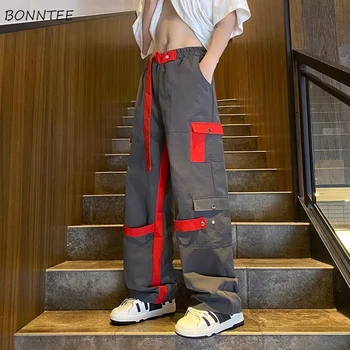 מטען מכנסיים רחבים גברים Y2k בגדים יוניסקס היפ הופ Harajuku מכנסיים מרובי כיסים מצופים וינטג ' אמריקאי אופנת רחוב אופנתי מגניב