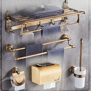 בציר אלומיניום שירותים חומרה להגדיר מגבת מדף מברשת אסלה מגבת בר האמבטיה ערכת