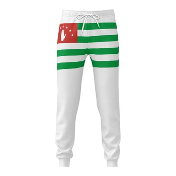 לרפובליקה של אבחזיה דגל Mens מכנסיים עם כיסים רצים עבור ספורט גברים מזדמנים מכנסי טרנינג עם שרוך